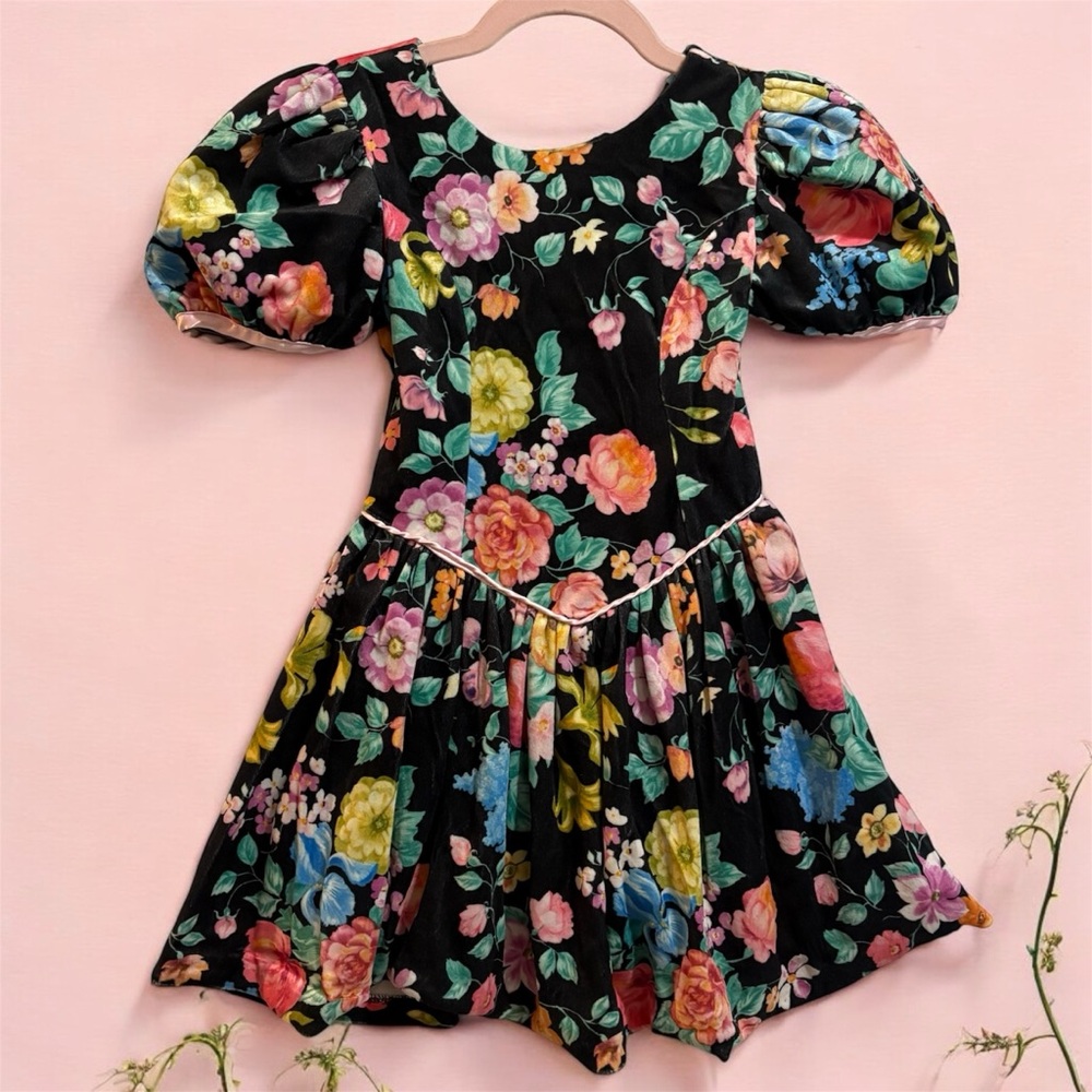 Amy Byer Black Floral Kids Dress